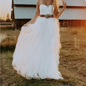 Fluffy white tulle dress from western boutique.